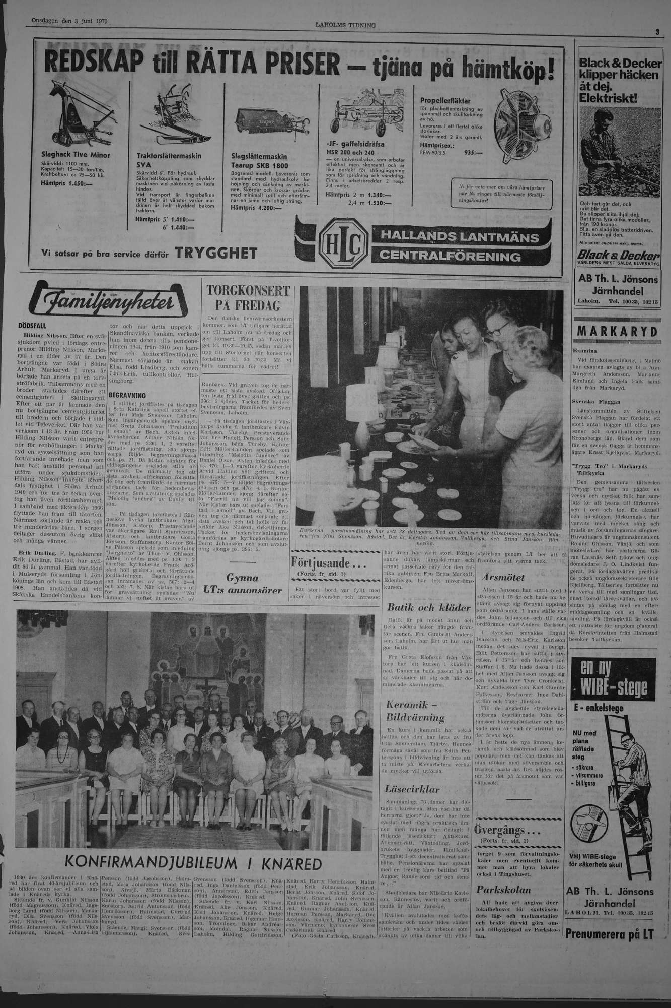 Laholms Tidning Onsdag 3 juni 1970, sida 3