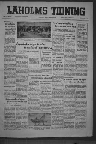 Förstasidan, Torsdag 24 februari 1949