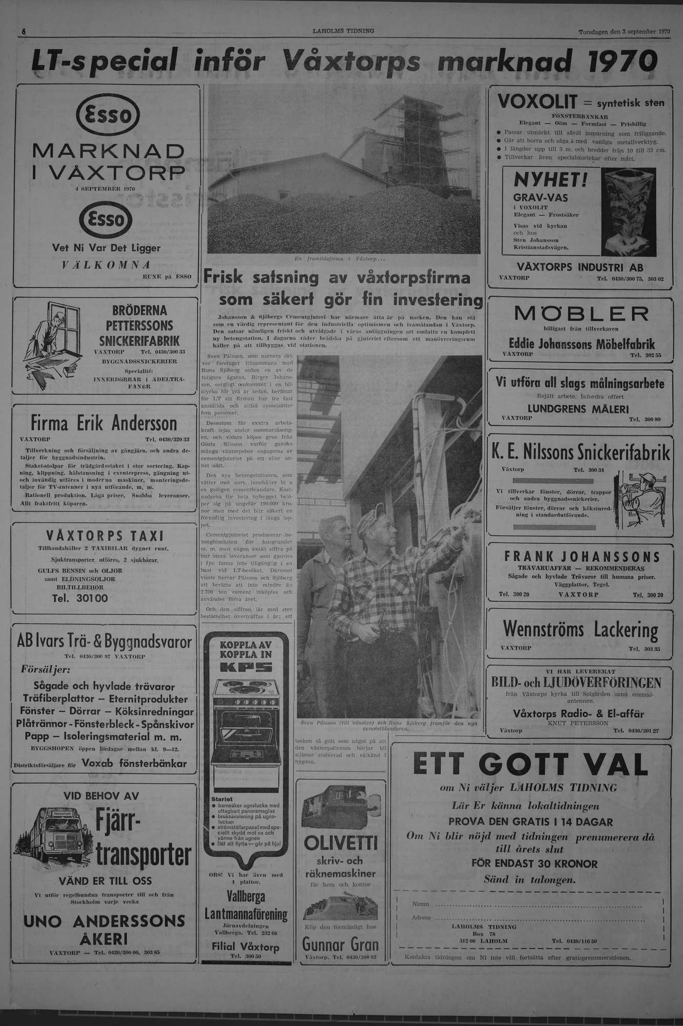 Laholms Tidning Torsdag 3 september 1970, sida 6