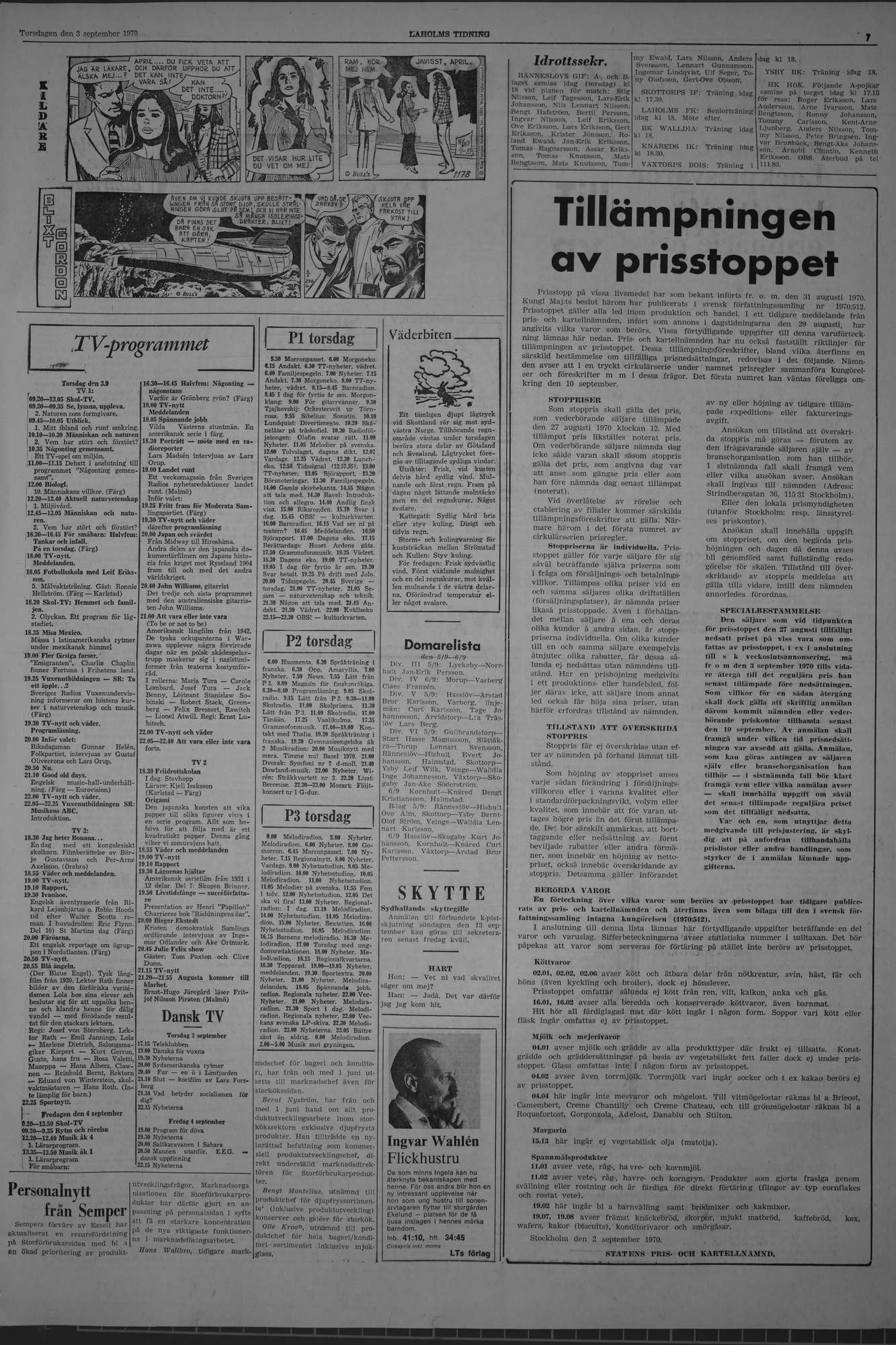 Laholms Tidning Torsdag 3 september 1970, sida 7
