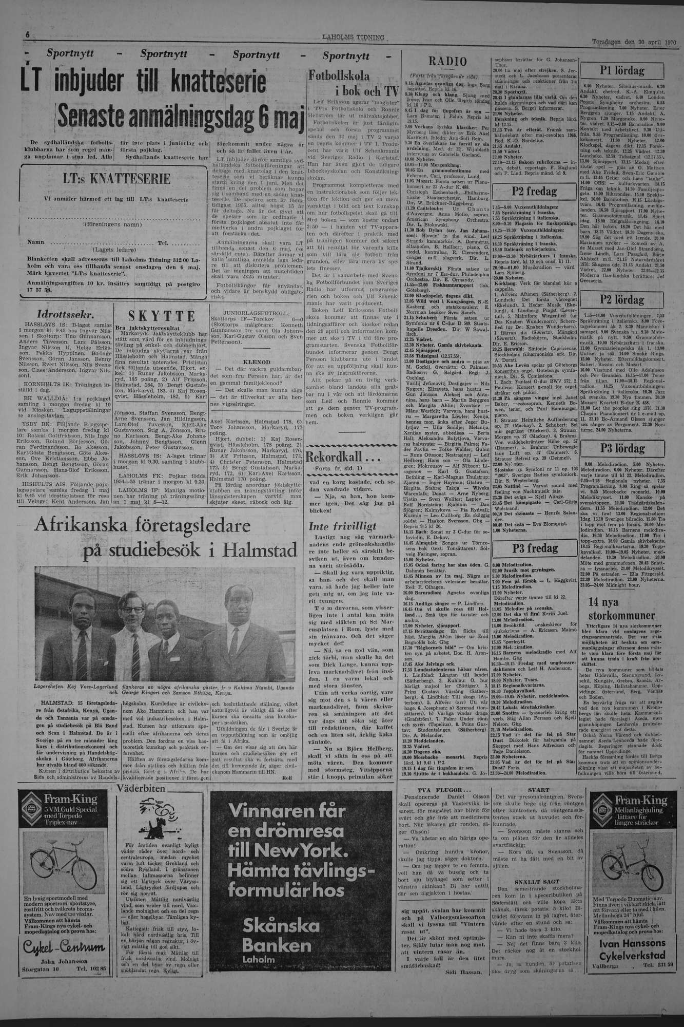 Laholms Tidning Torsdag 30 april 1970, sida 6