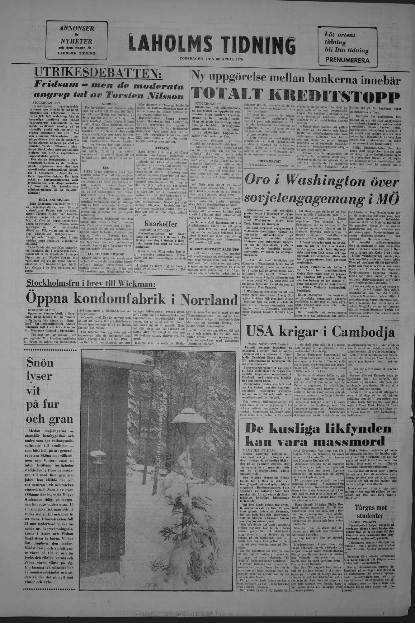 Laholms Tidning Torsdag 30 april 1970, sida 8