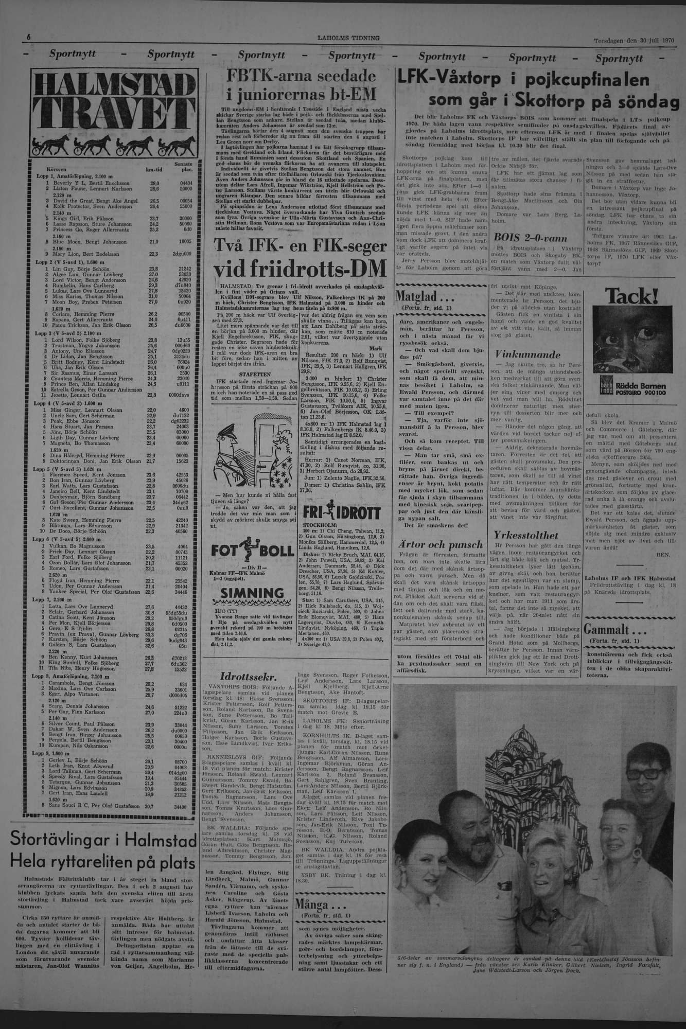 Laholms Tidning Torsdag 30 juli 1970, sida 6