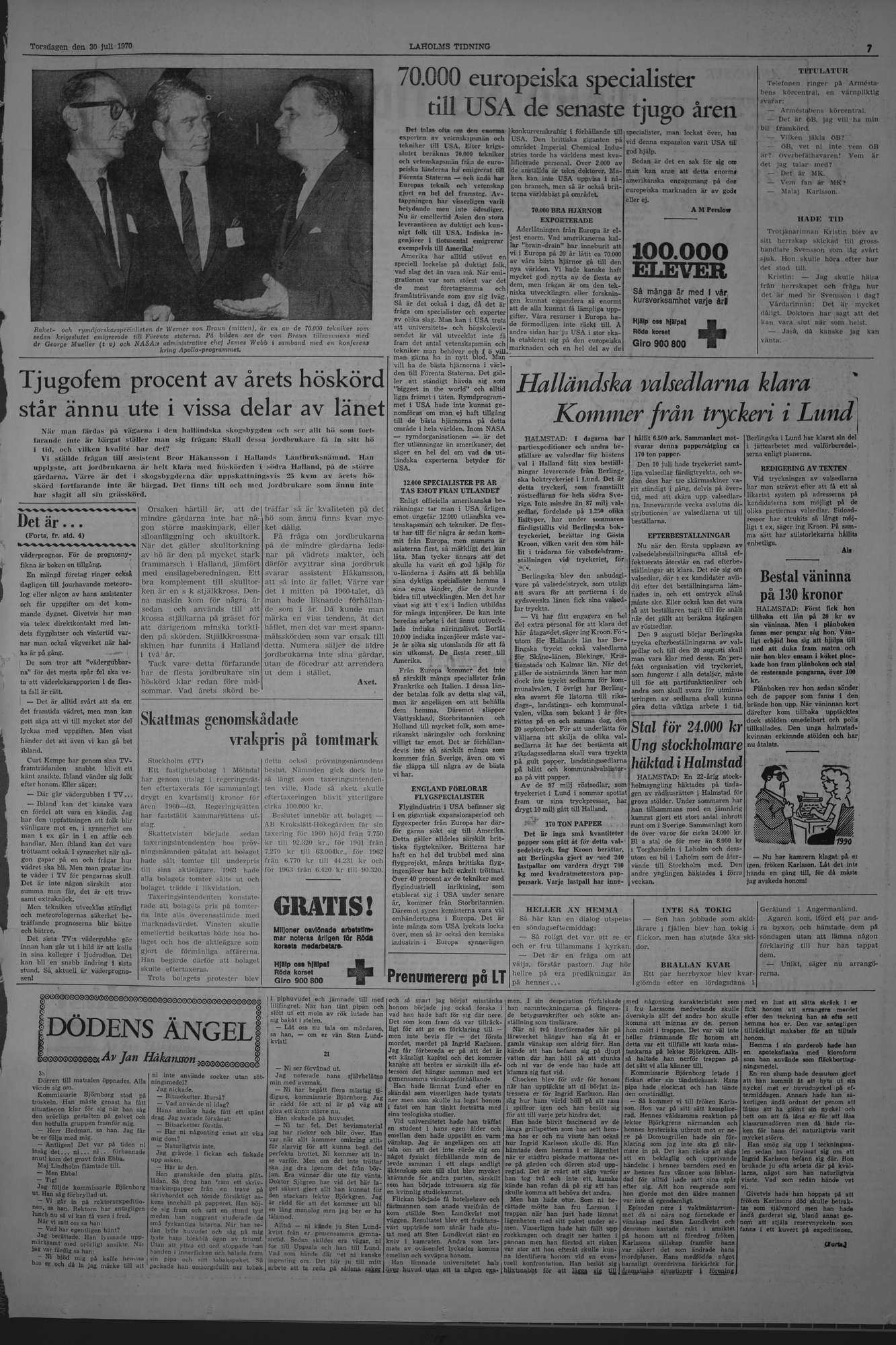 Laholms Tidning Torsdag 30 juli 1970, sida 7