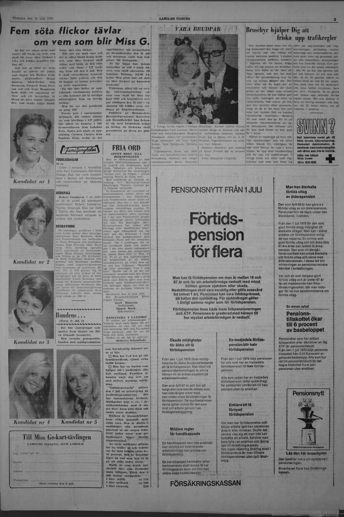 Laholms Tidning Tisdag 30 juni 1970, sida 3