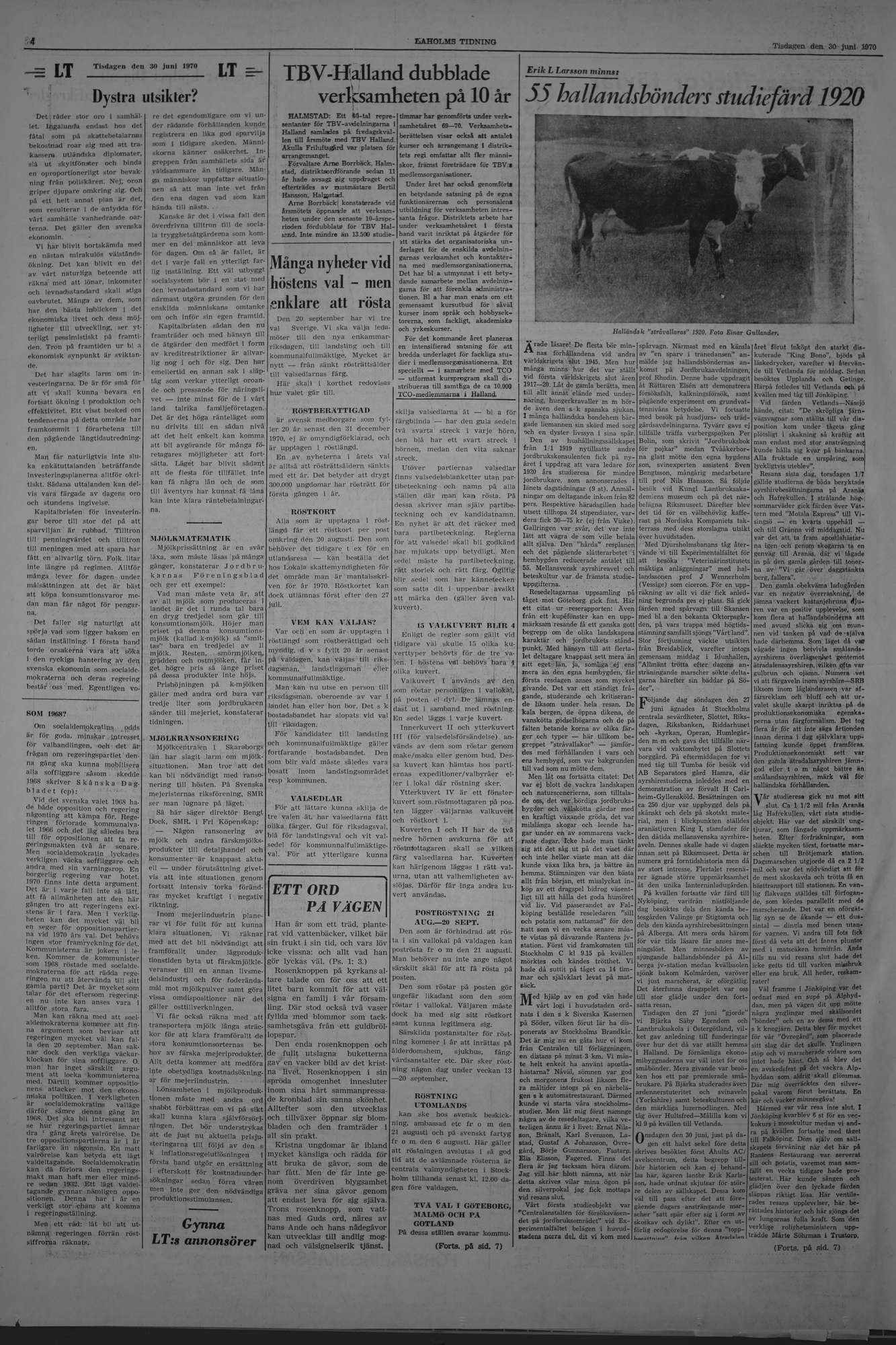 Laholms Tidning Tisdag 30 juni 1970, sida 4