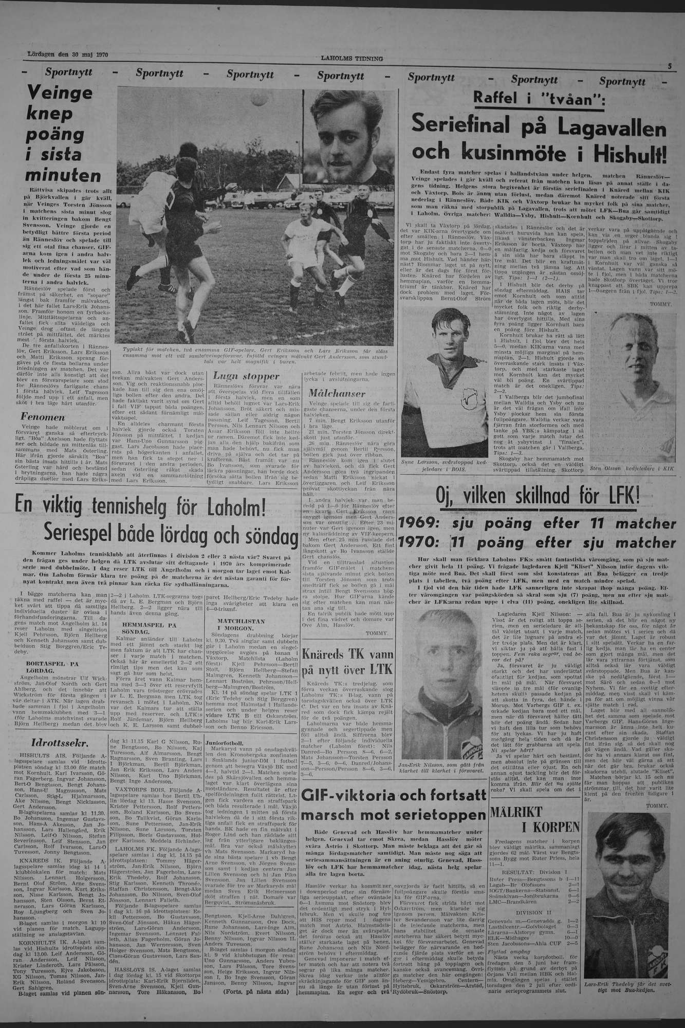 Laholms Tidning Lördag 30 maj 1970, sida 5