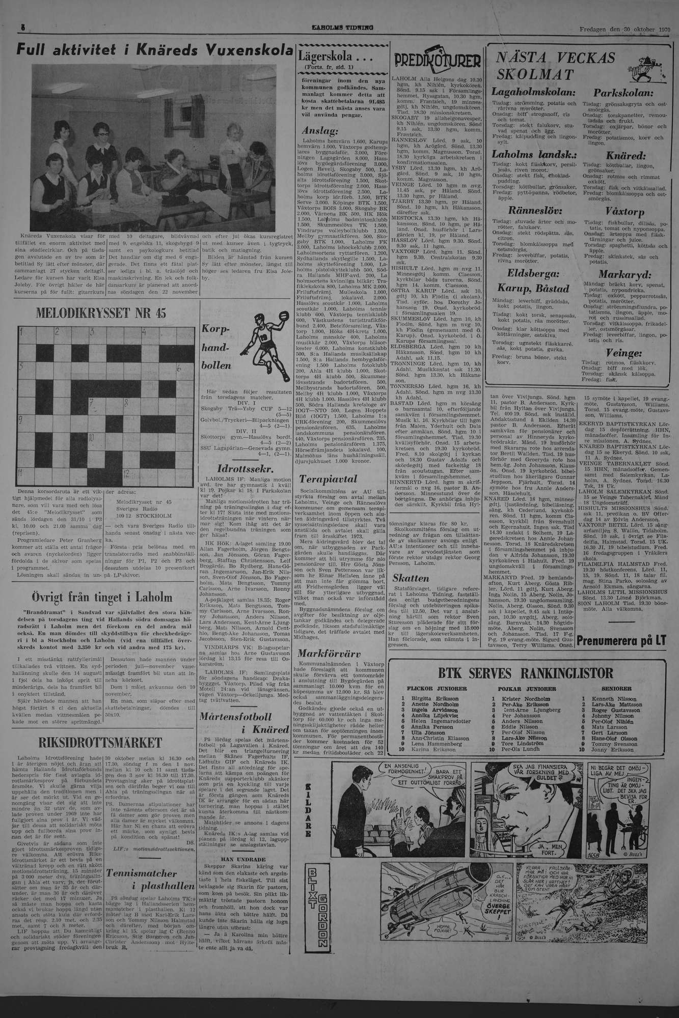 Laholms Tidning Fredag 30 oktober 1970, sida 6