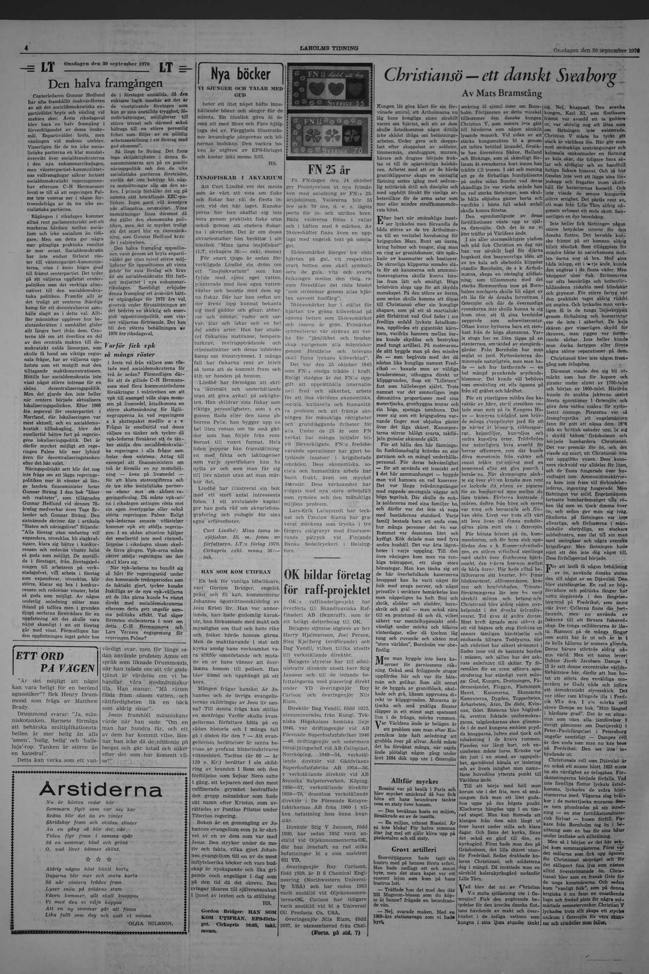 Laholms Tidning Onsdag 30 september 1970, sida 4