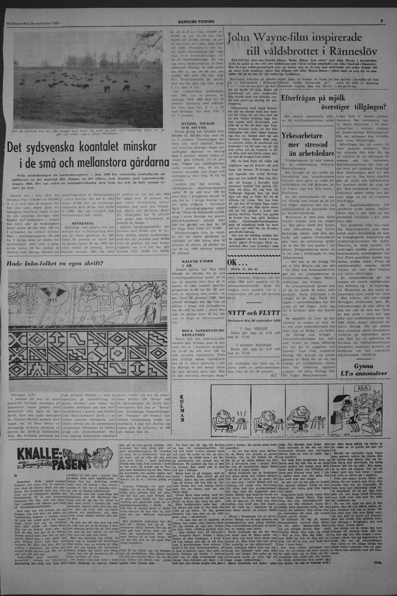 Laholms Tidning Onsdag 30 september 1970, sida 7