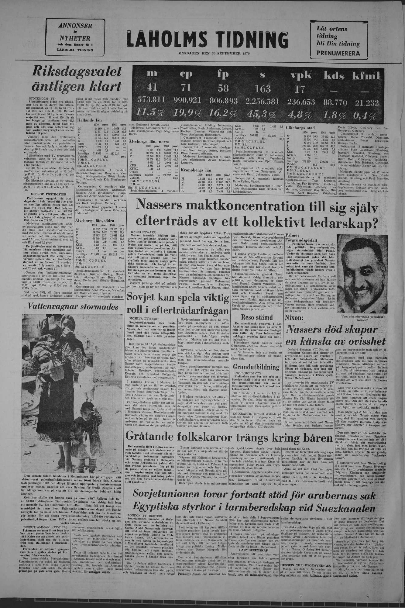 Laholms Tidning Onsdag 30 september 1970, sida 8