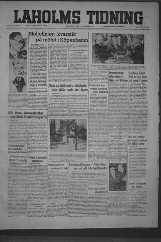 Förstasidan, Måndag 24 januari 1949