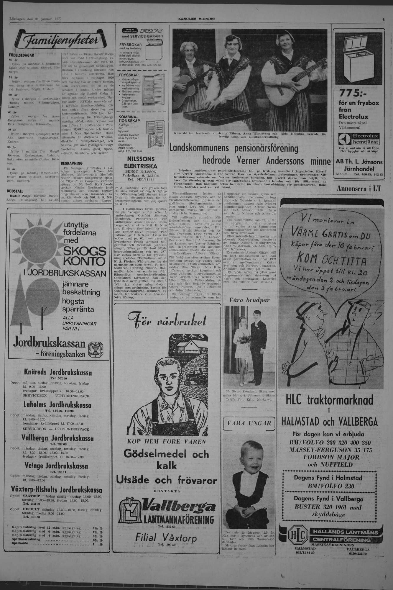 Laholms Tidning Lördag 31 januari 1970, sida 3