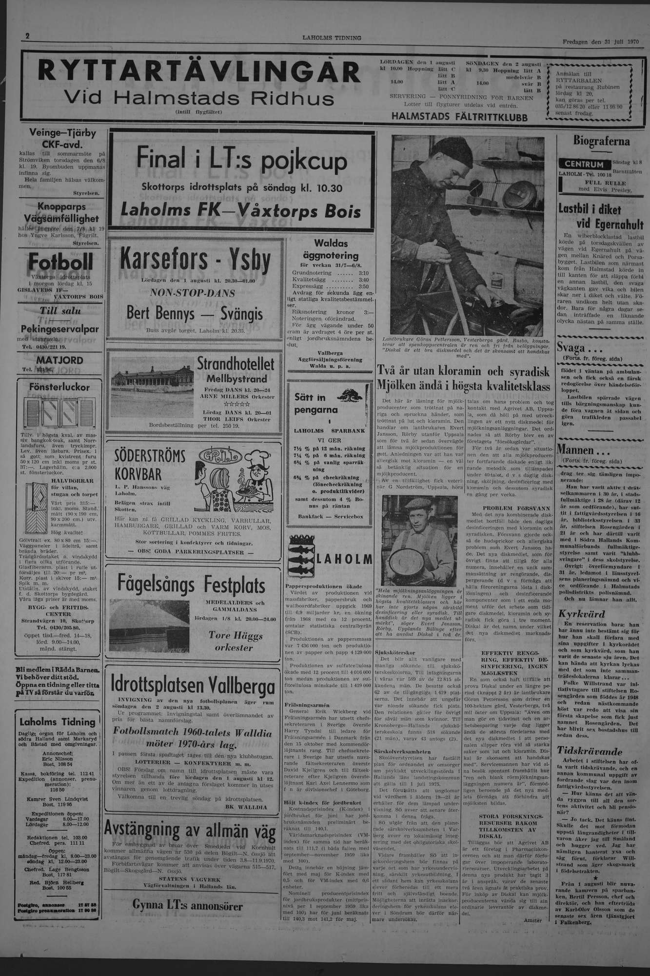 Laholms Tidning Fredag 31 juli 1970, sida 2