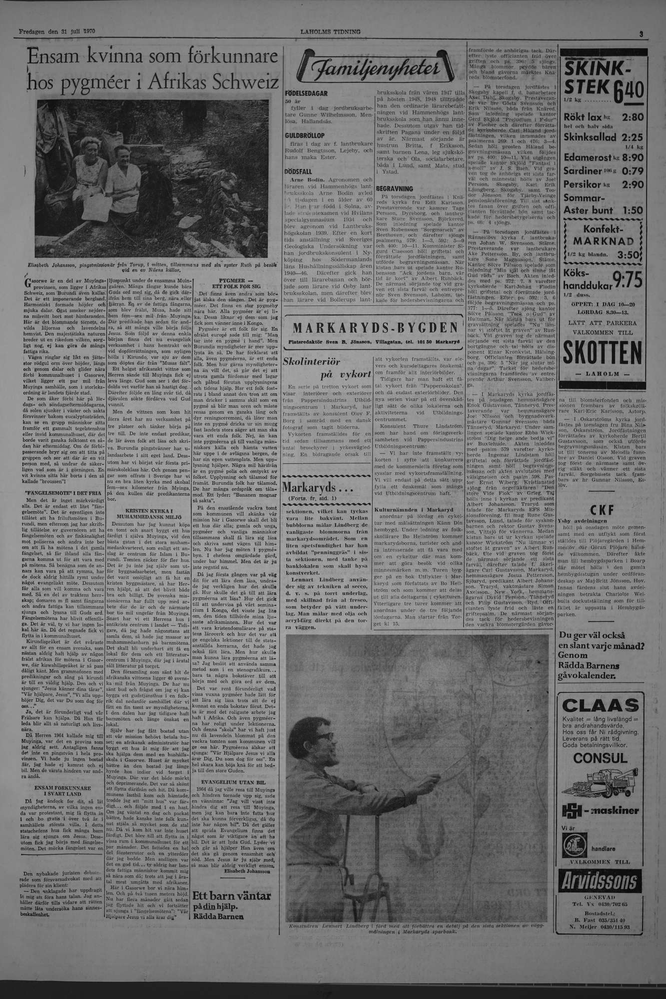 Laholms Tidning Fredag 31 juli 1970, sida 3