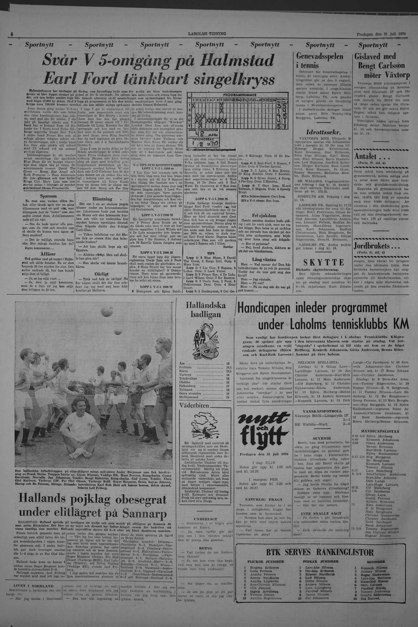 Laholms Tidning Fredag 31 juli 1970, sida 6