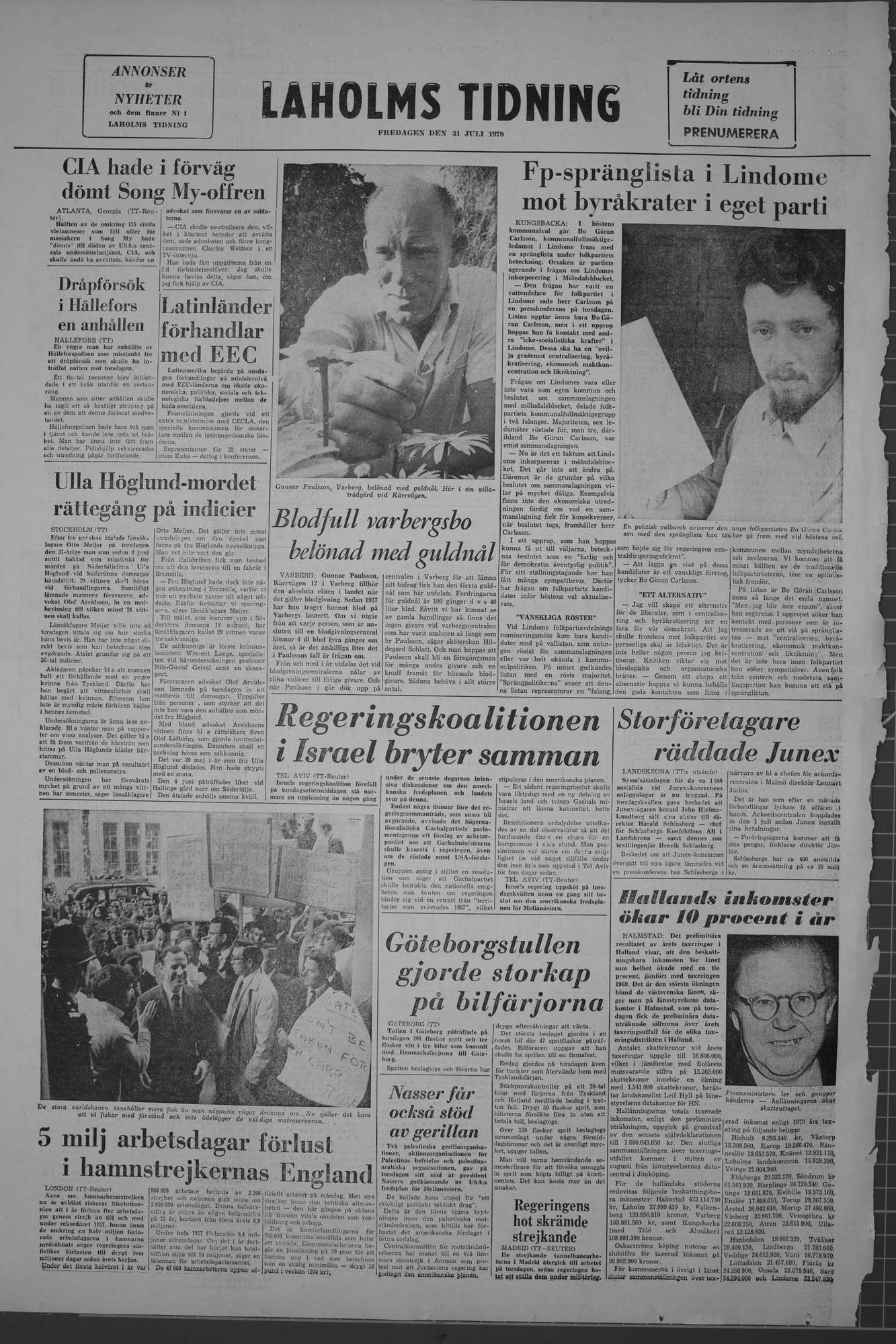 Laholms Tidning Fredag 31 juli 1970, sida 8