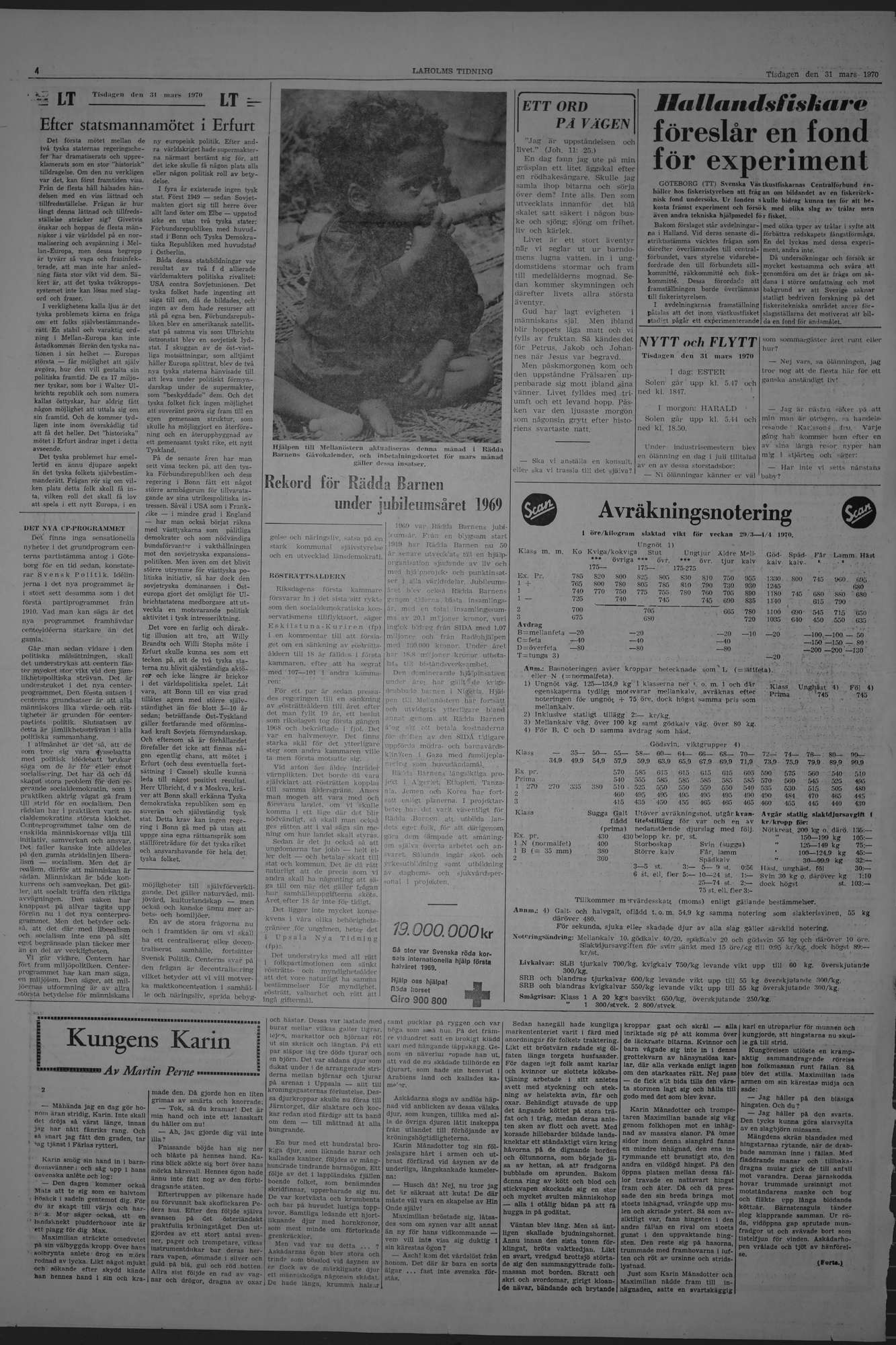 Laholms Tidning Tisdag 31 mars 1970, sida 4