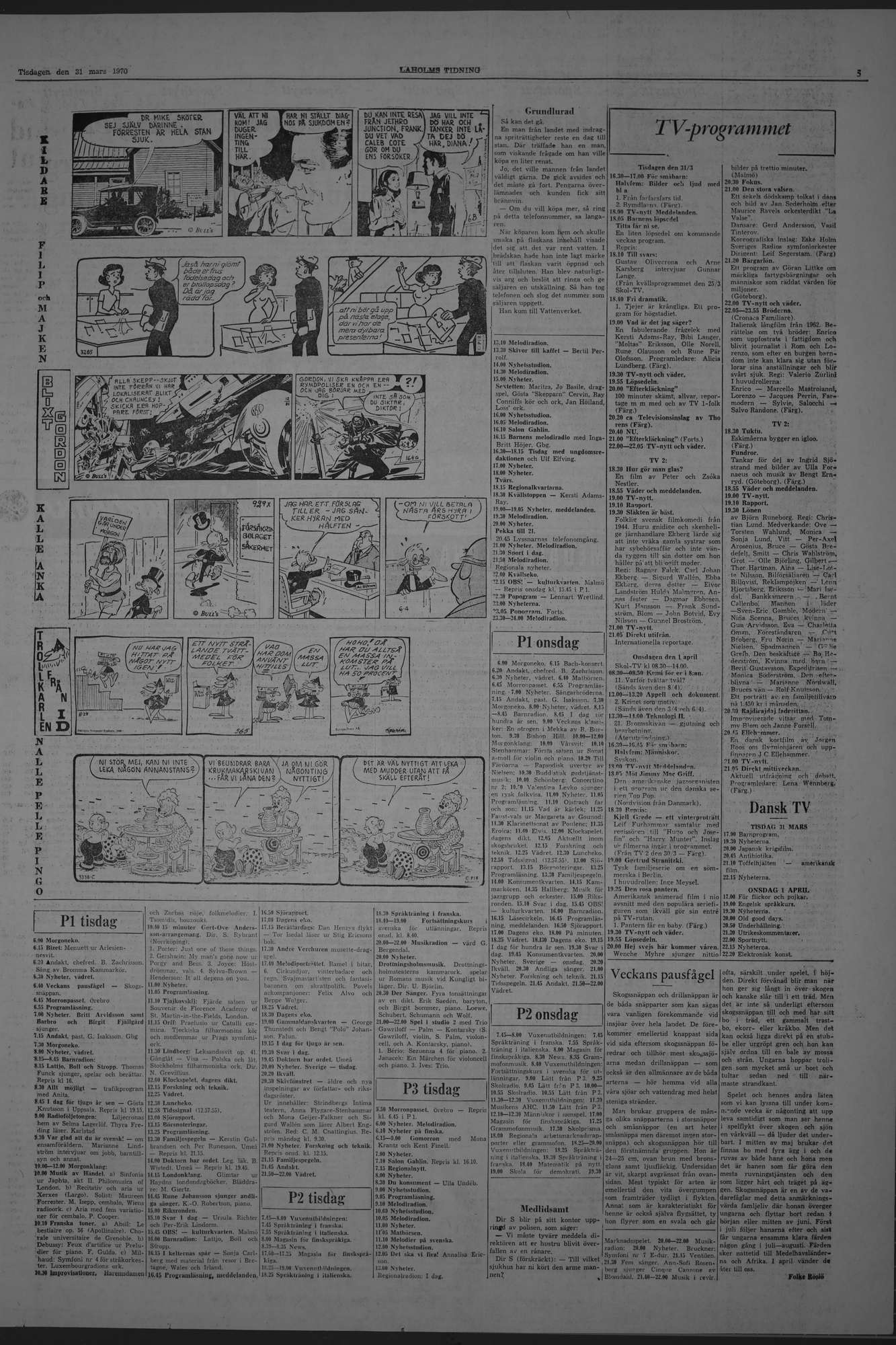 Laholms Tidning Tisdag 31 mars 1970, sida 5