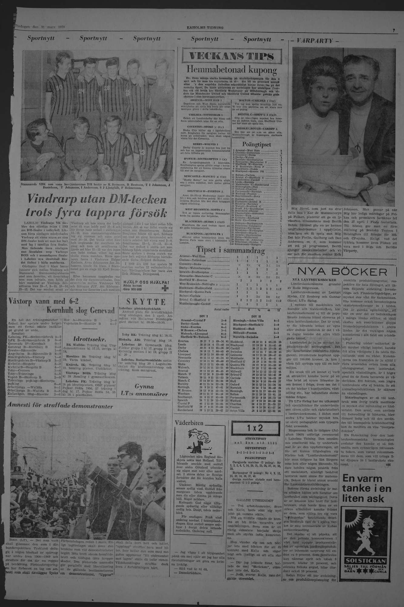 Laholms Tidning Tisdag 31 mars 1970, sida 7