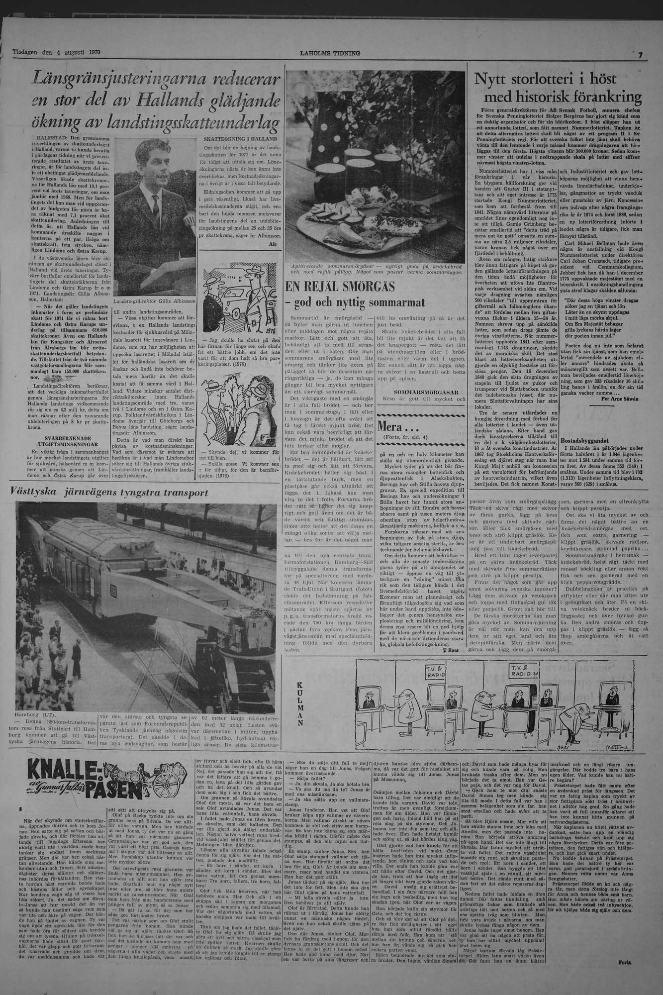 Laholms Tidning Tisdag 4 augusti 1970, sida 7