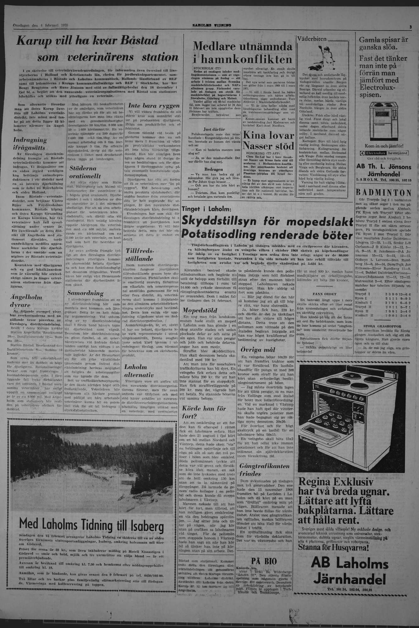 Laholms Tidning Onsdag 4 februari 1970, sida 3
