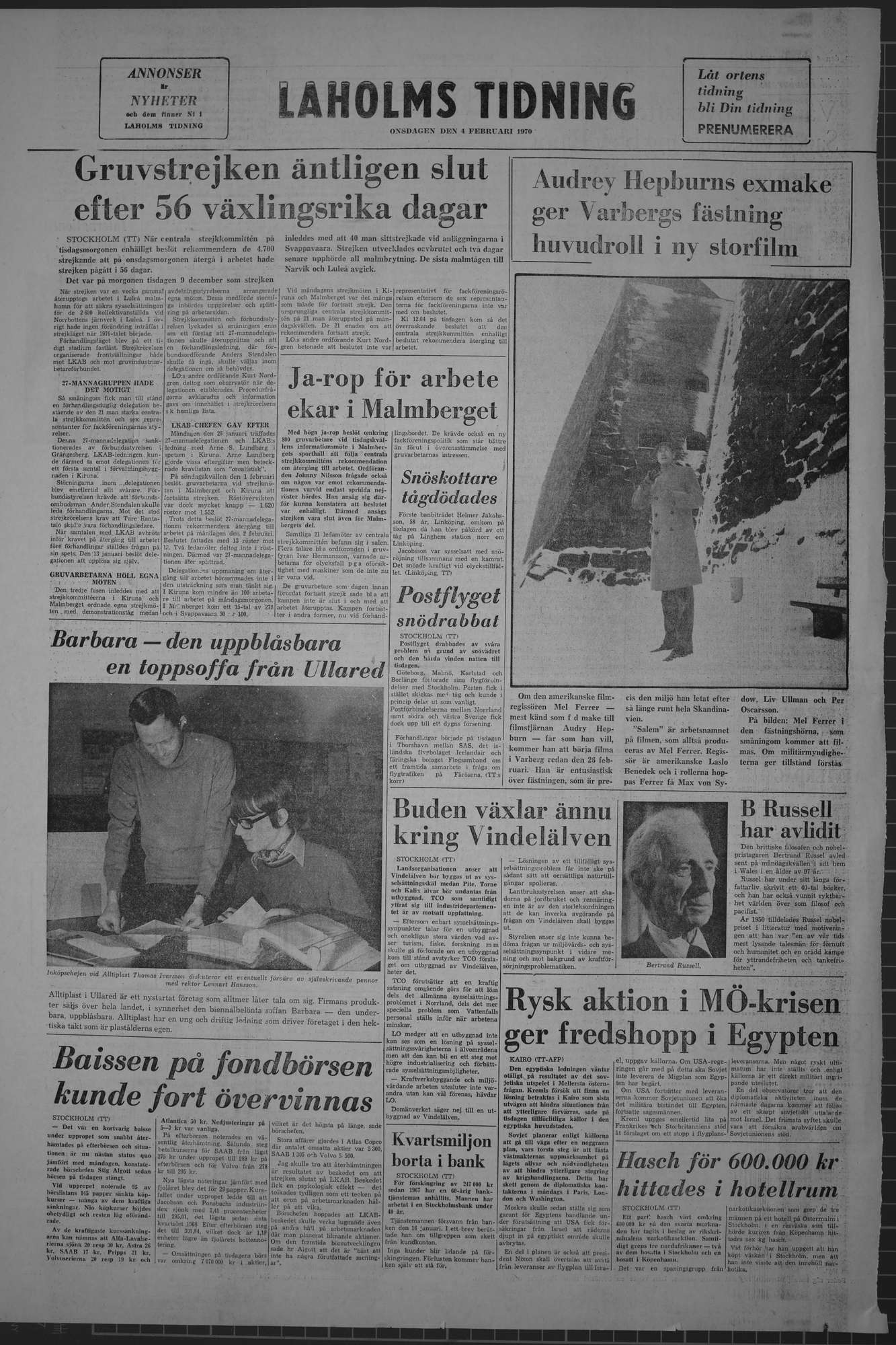 Laholms Tidning Onsdag 4 februari 1970, sida 8