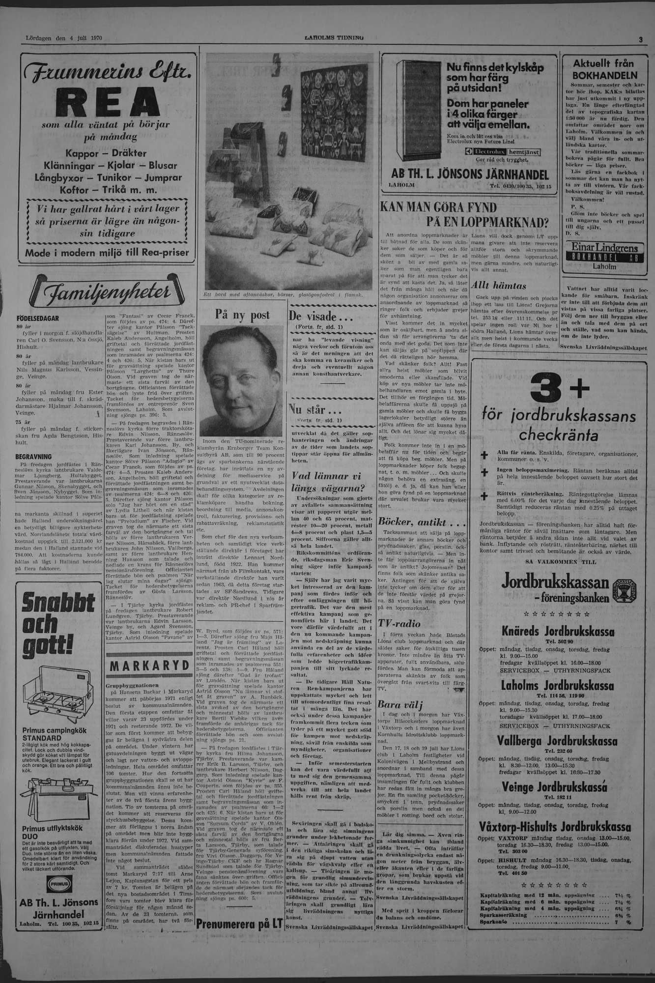 Laholms Tidning Lördag 4 juli 1970, sida 3
