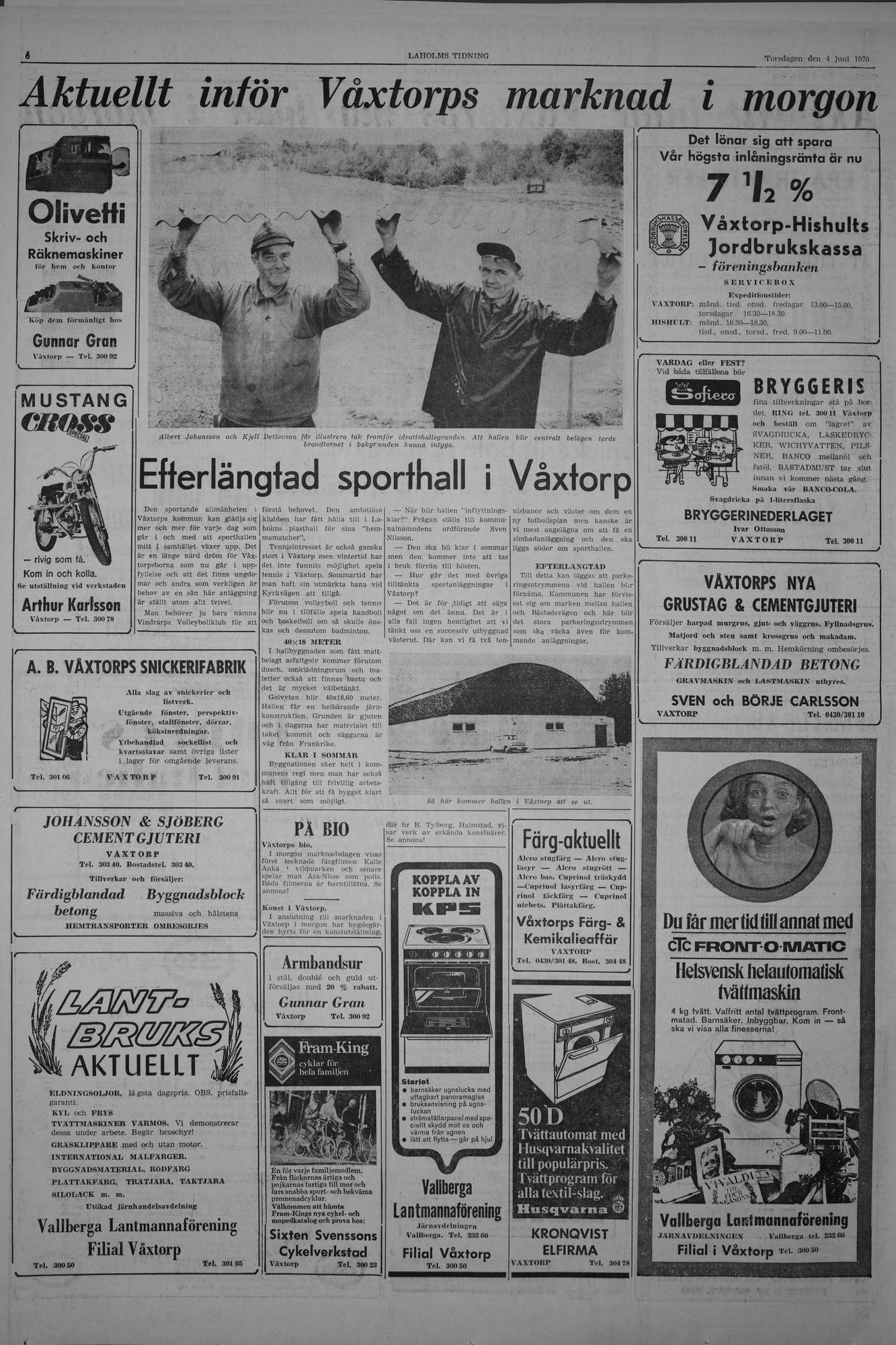 Laholms Tidning Torsdag 4 juni 1970, sida 6