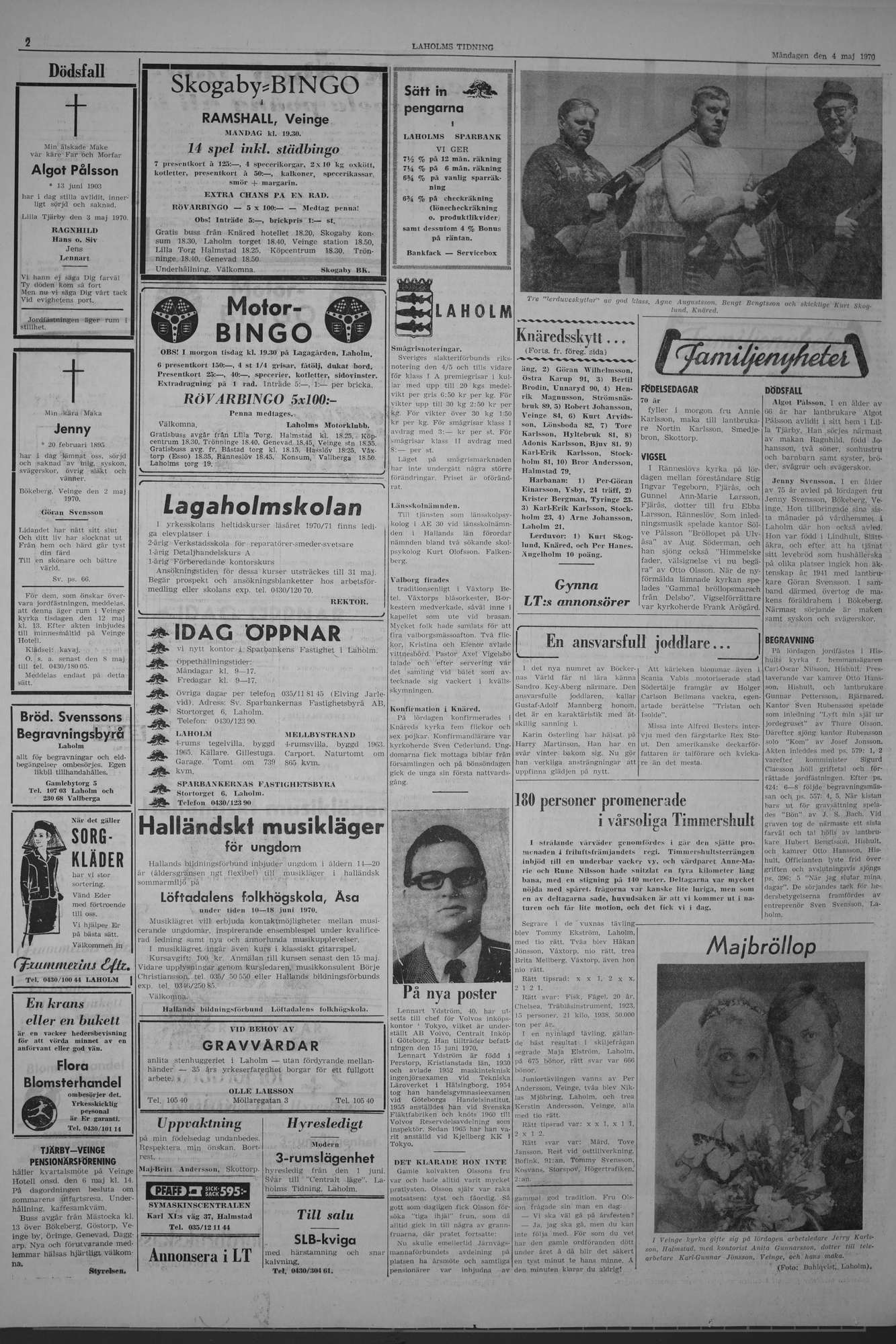 Laholms Tidning Måndag 4 maj 1970, sida 2