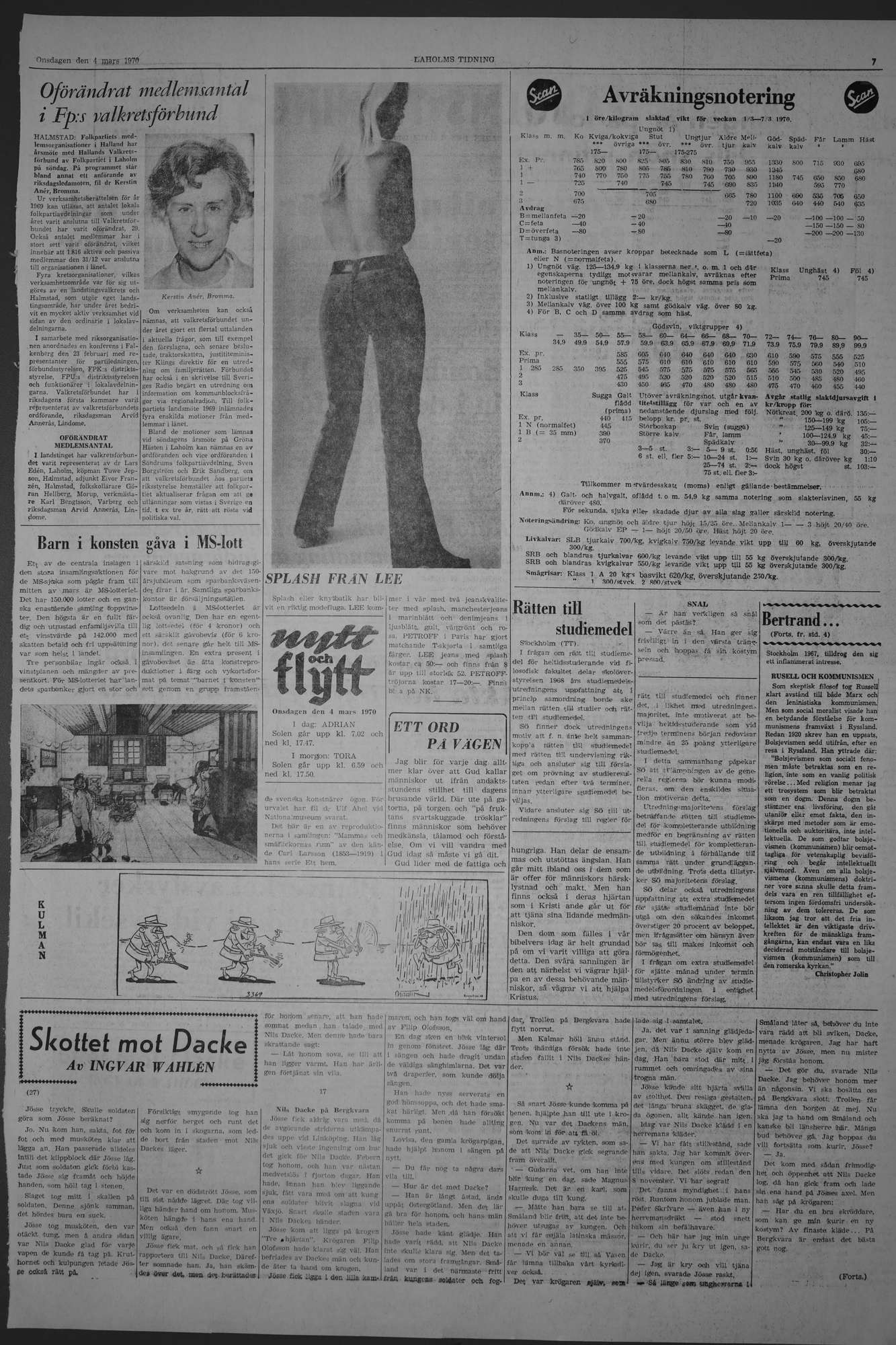 Laholms Tidning Onsdag 4 mars 1970, sida 7