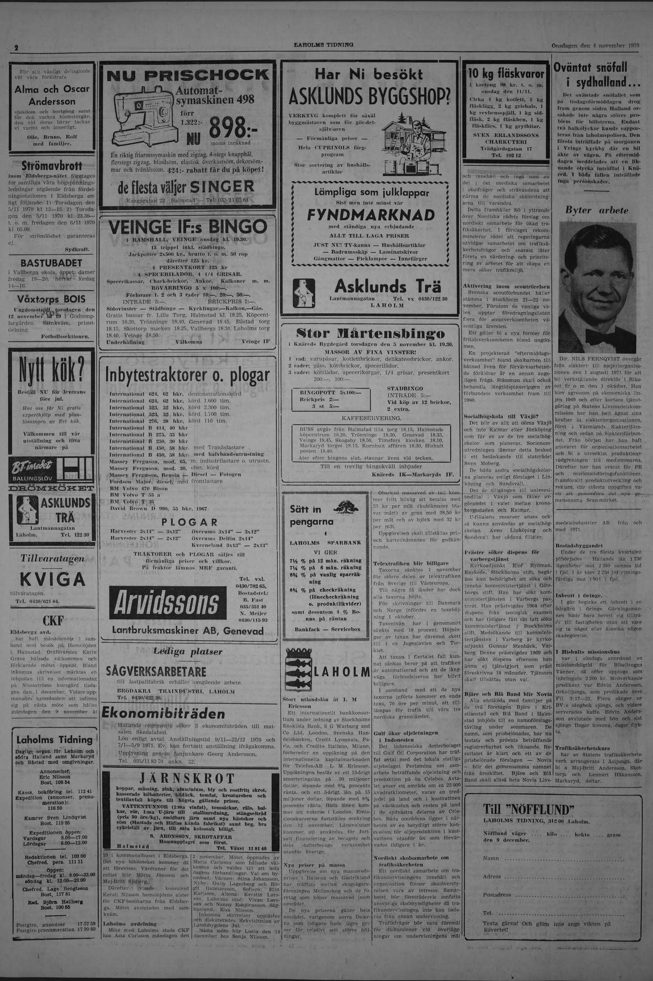 Laholms Tidning Onsdag 4 november 1970, sida 2