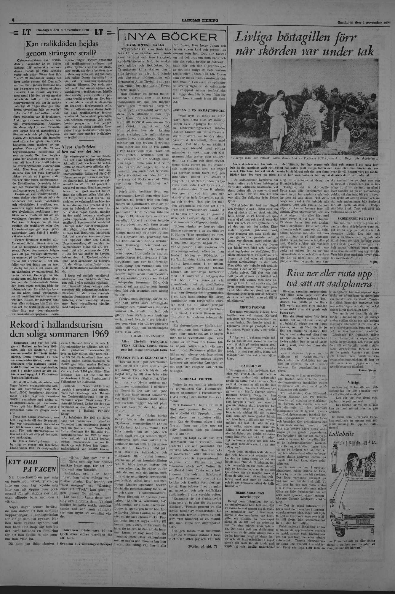 Laholms Tidning Onsdag 4 november 1970, sida 4