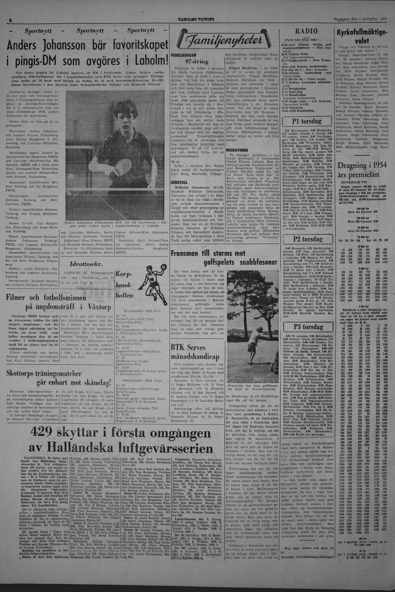Laholms Tidning Onsdag 4 november 1970, sida 6
