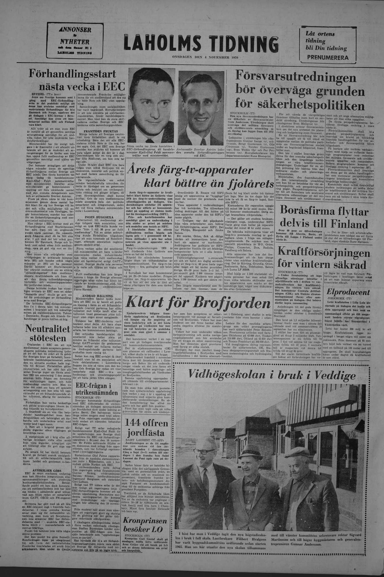 Laholms Tidning Onsdag 4 november 1970, sida 8