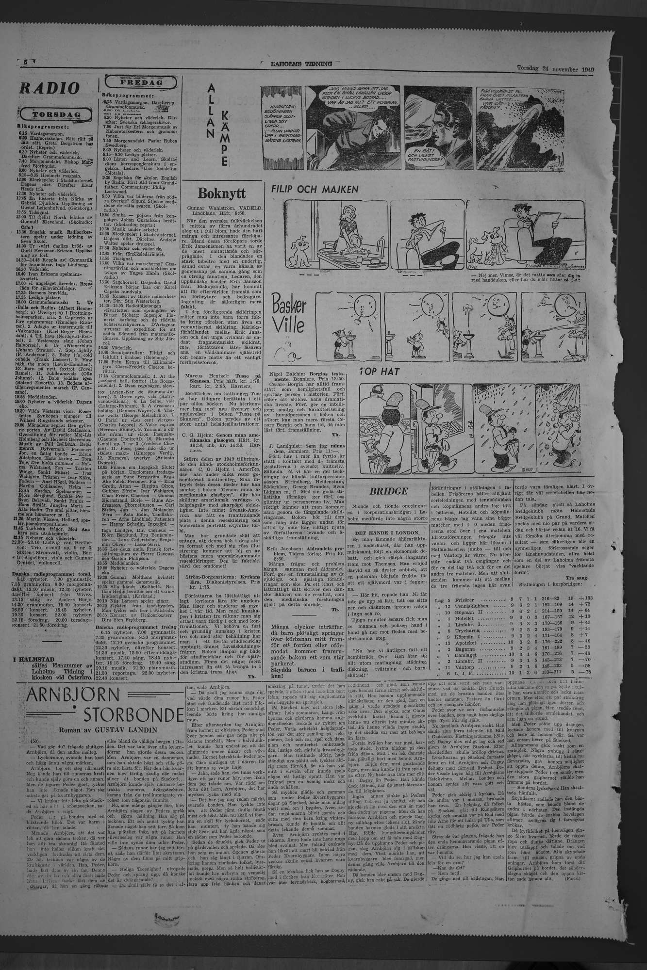 Laholms Tidning Torsdag 24 november 1949, sida 6