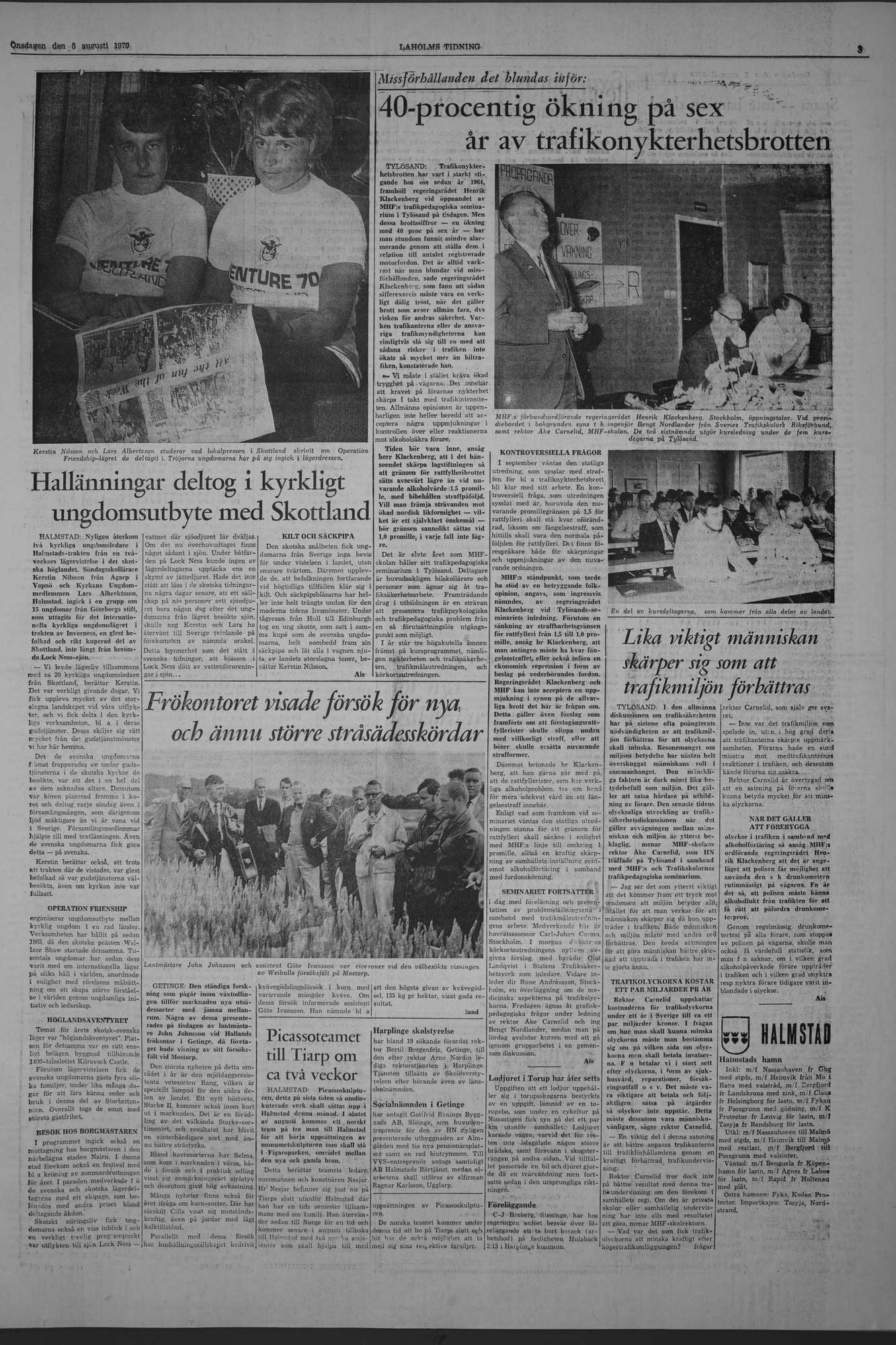 Laholms Tidning Onsdag 5 augusti 1970, sida 3