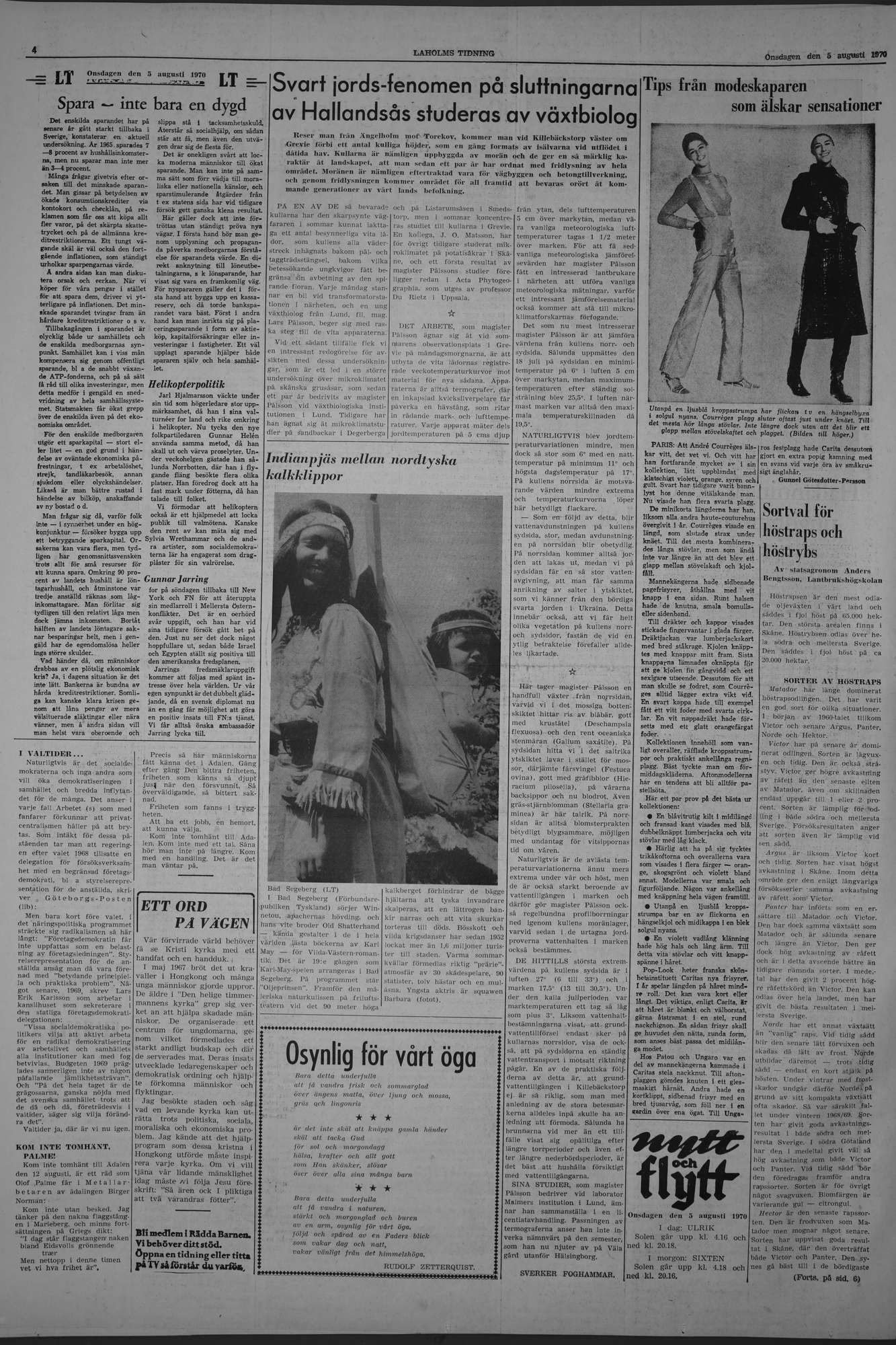 Laholms Tidning Onsdag 5 augusti 1970, sida 4