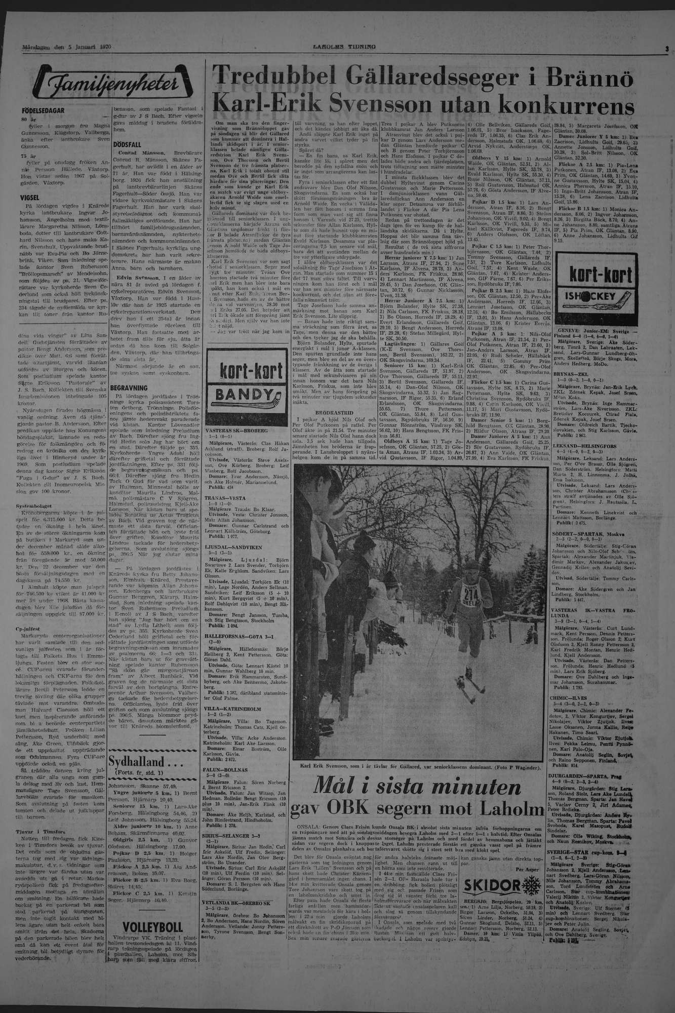 Laholms Tidning Måndag 5 januari 1970, sida 3