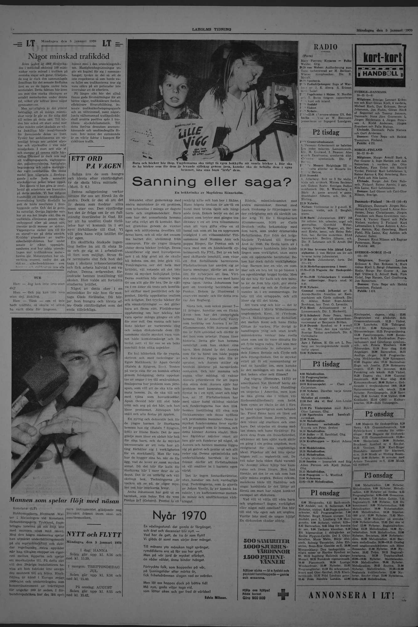 Laholms Tidning Måndag 5 januari 1970, sida 4