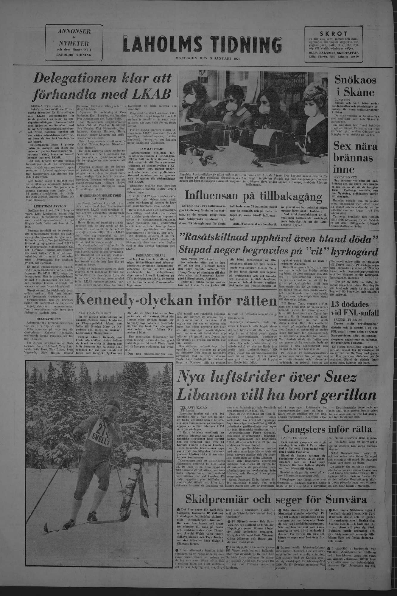 Laholms Tidning Måndag 5 januari 1970, sida 8