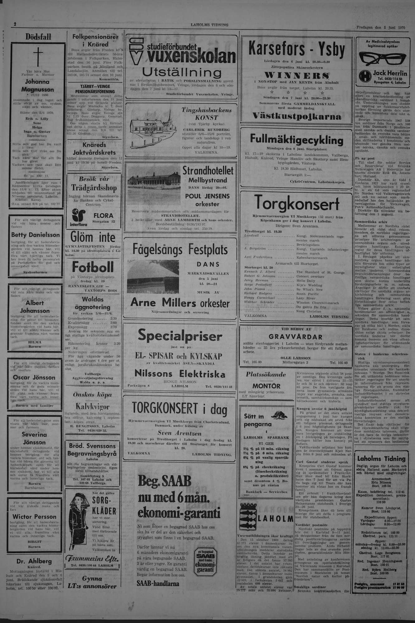 Laholms Tidning Fredag 5 juni 1970, sida 2