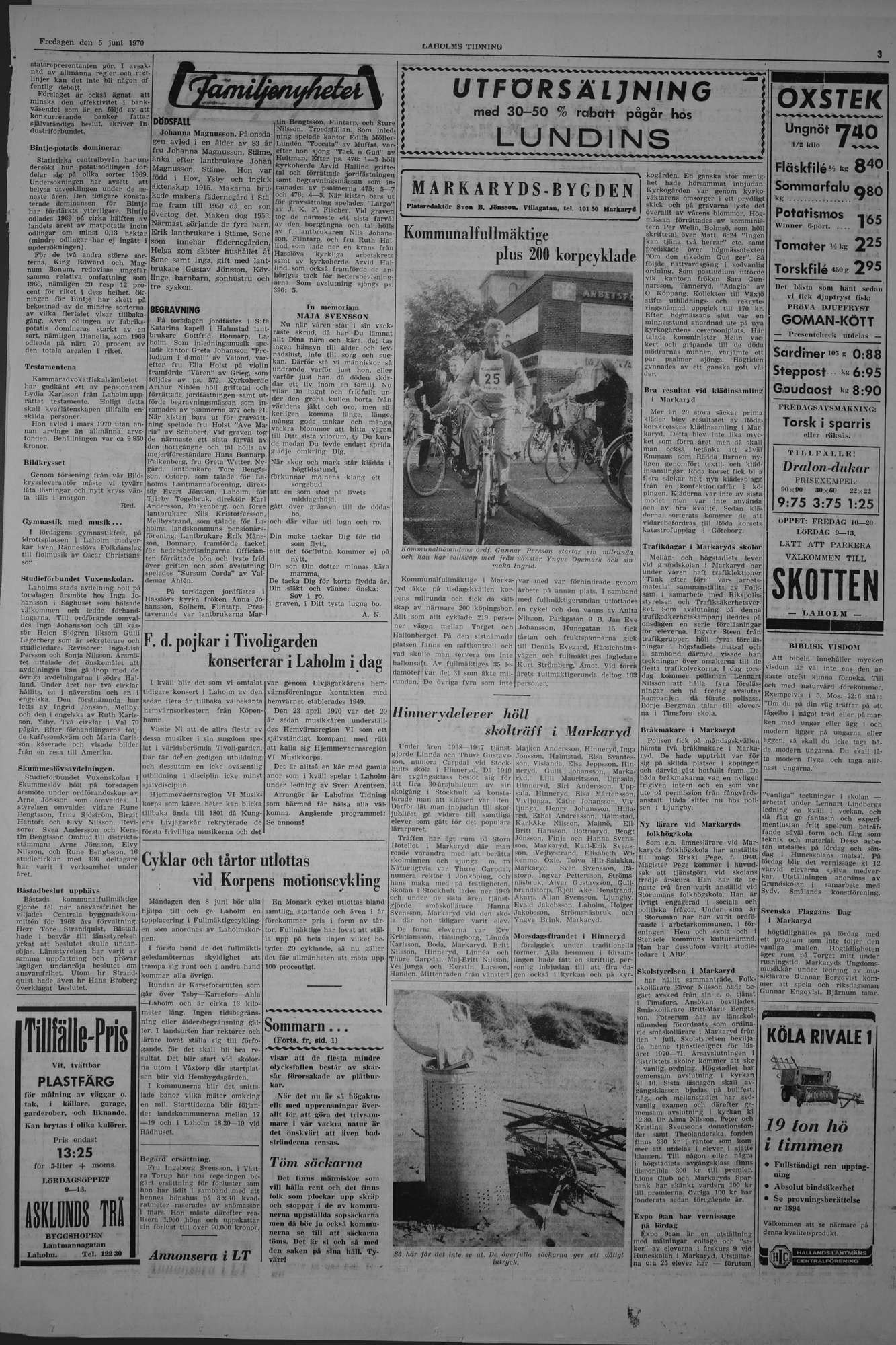 Laholms Tidning Fredag 5 juni 1970, sida 3