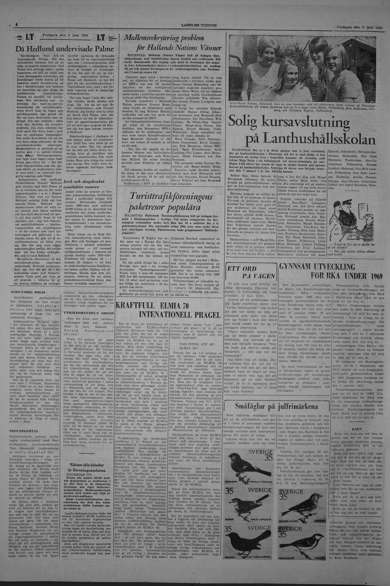 Laholms Tidning Fredag 5 juni 1970, sida 4