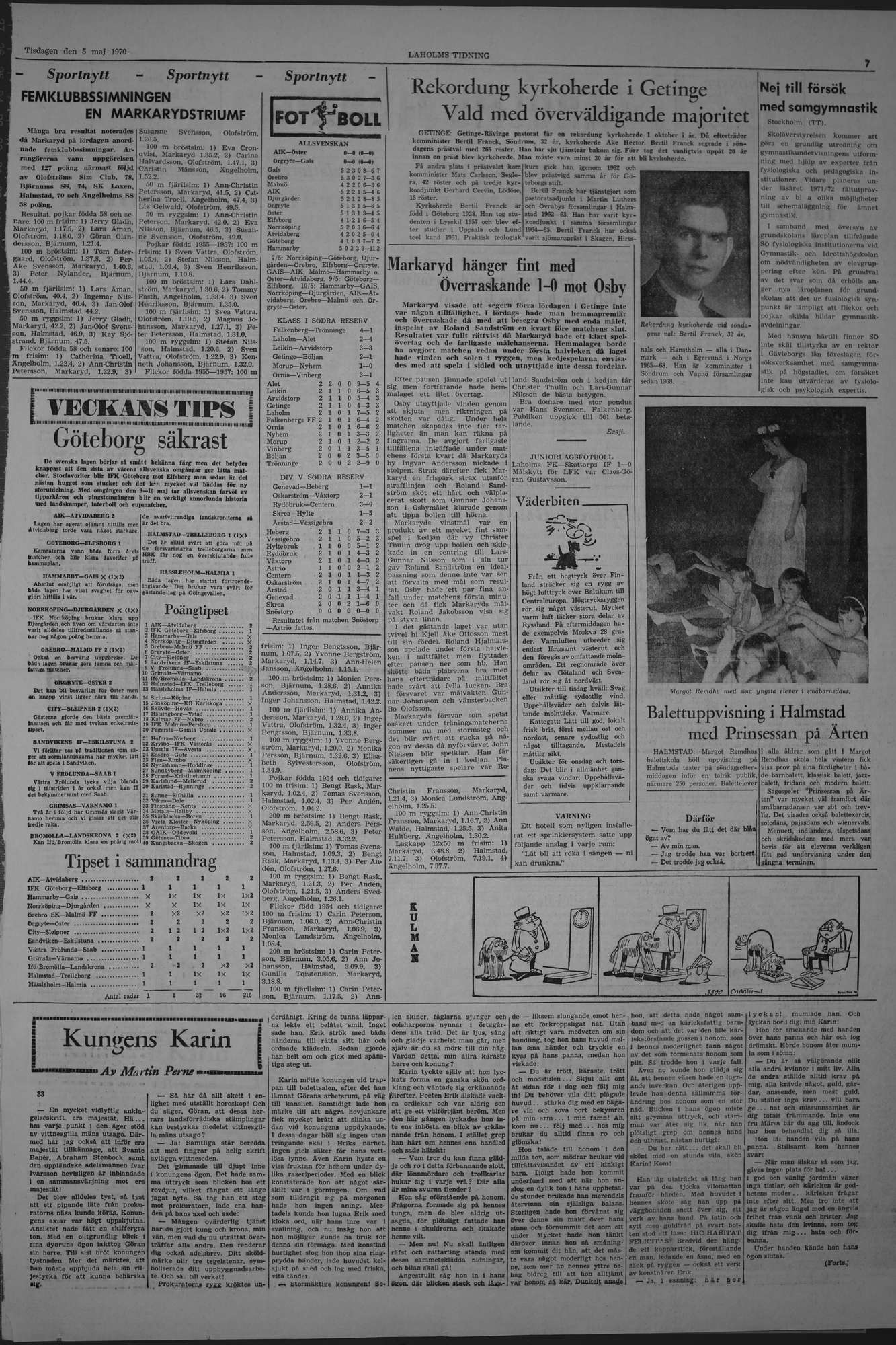 Laholms Tidning Tisdag 5 maj 1970, sida 7