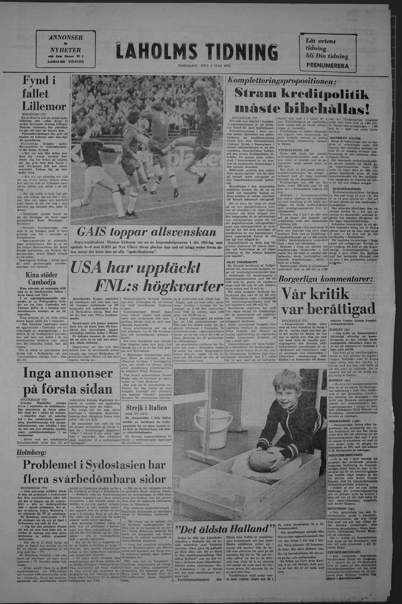 Laholms Tidning Tisdag 5 maj 1970, sida 8