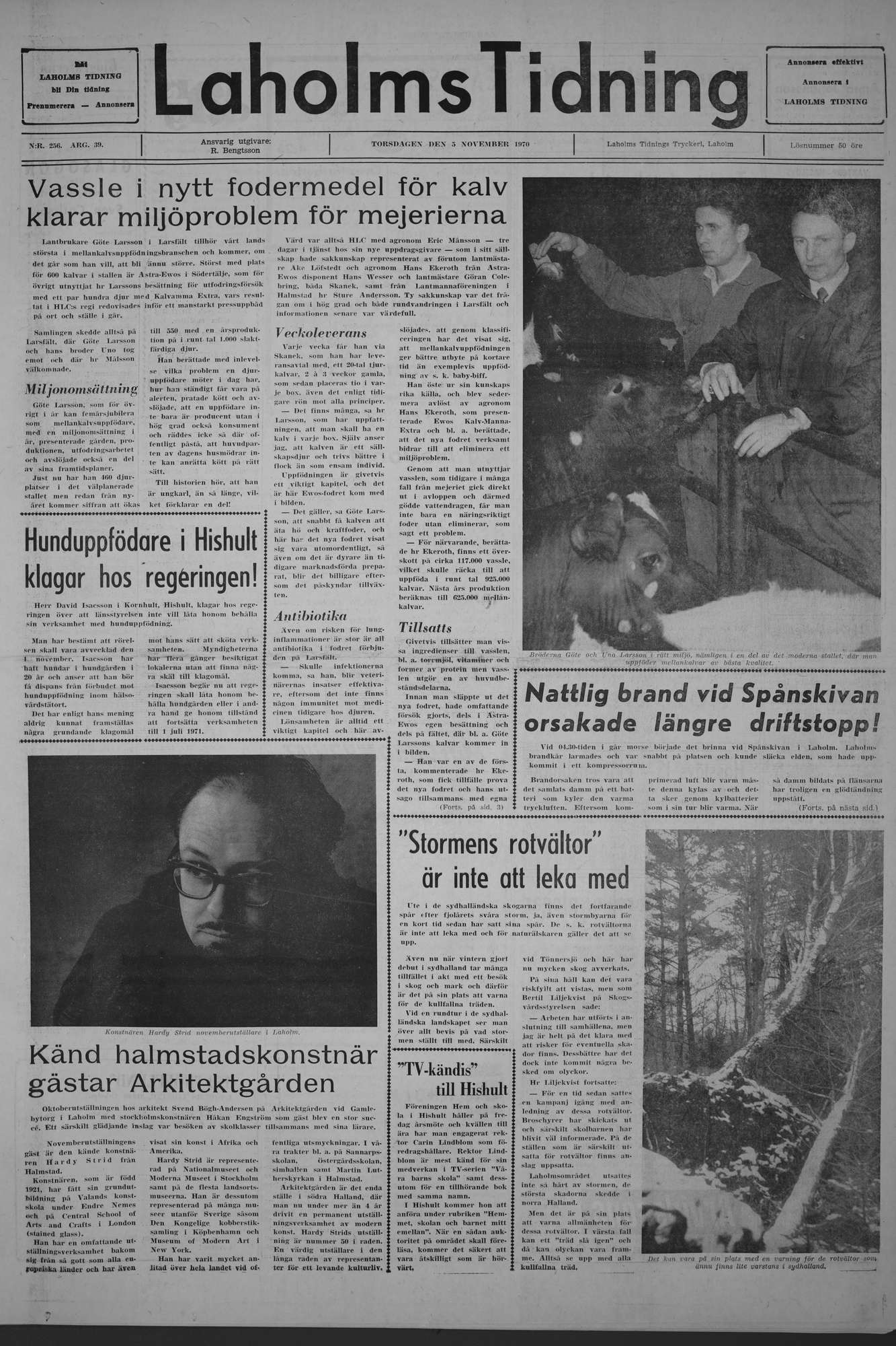Laholms Tidning Torsdag 5 november 1970, sida 1