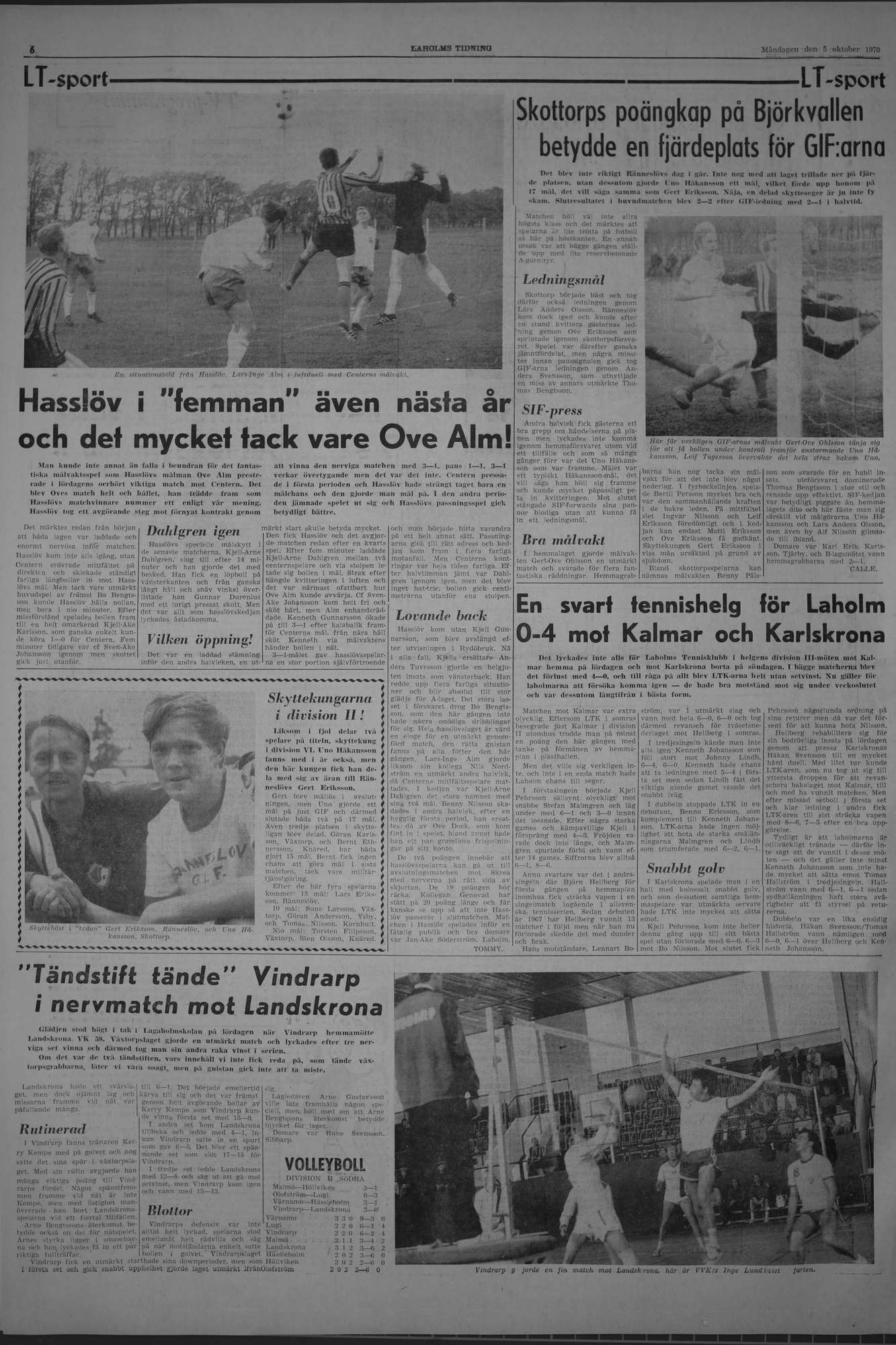 Laholms Tidning Måndag 5 oktober 1970, sida 6