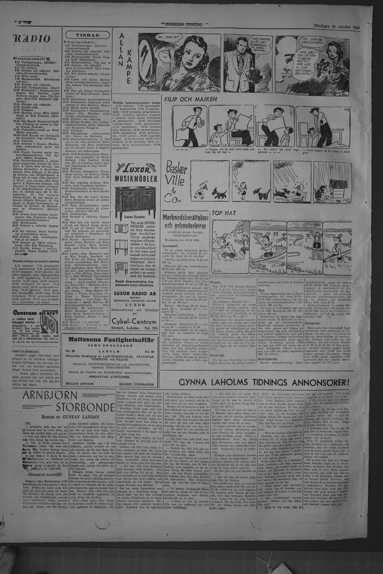 Laholms Tidning Måndag 24 oktober 1949, sida 6