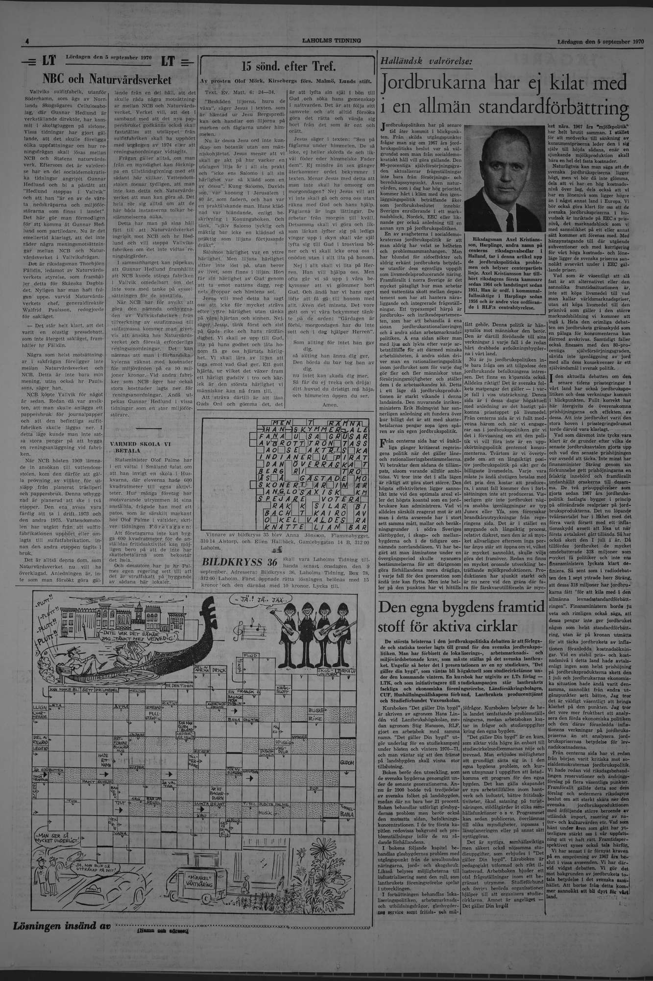 Laholms Tidning Lördag 5 september 1970, sida 4